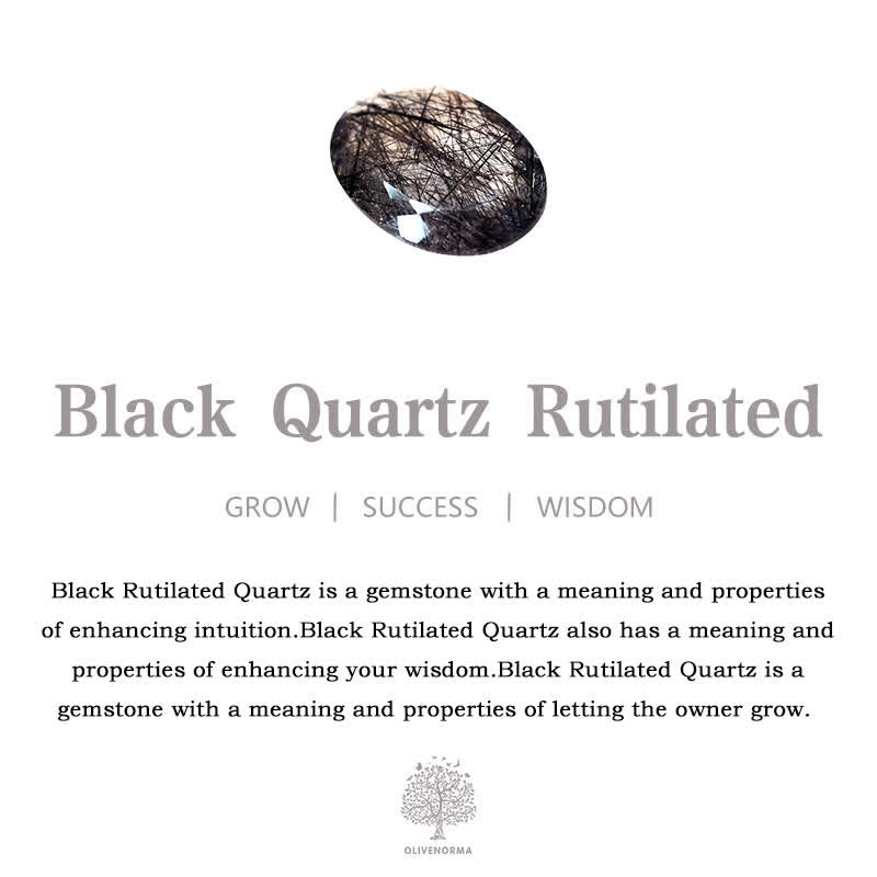 Olivenorma Black Quartz Rutilated Beaded Planet Pendant Bracelet