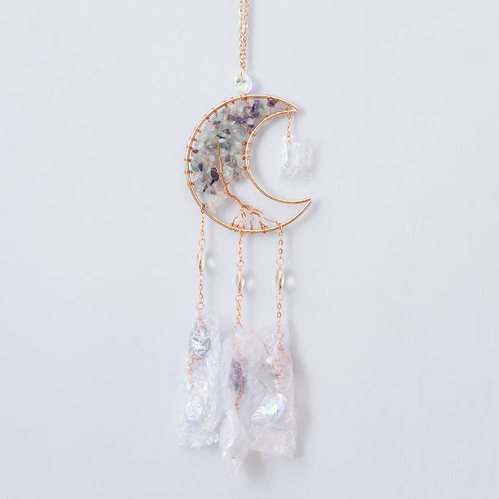 Olivenorma Fluorite Moon Pendant Suncatcher Wind Chime