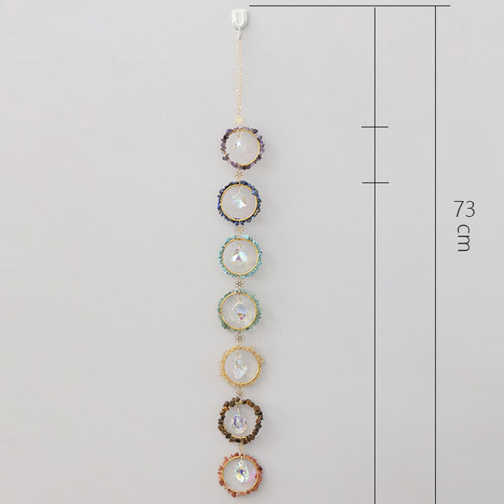 Olivenorma Chakra Gravel Dreamcatcher Decorative Wind Chime