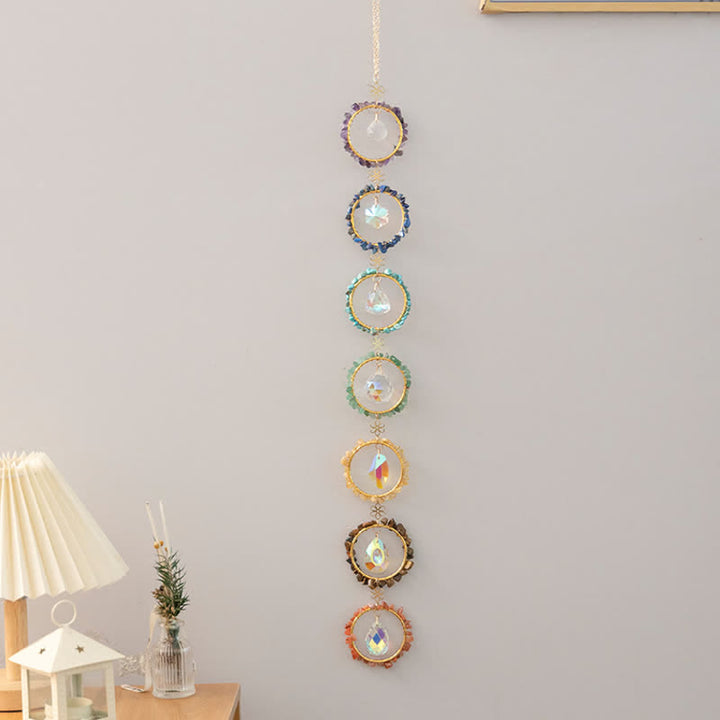 Olivenorma Chakra Gravel Dreamcatcher Decorative Wind Chime