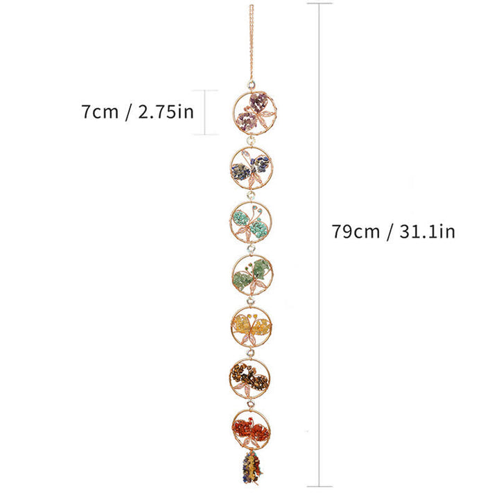 Olivenorma Chakra Crushed Stone Butterfly Pendant Wind Chime