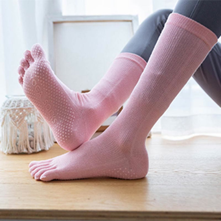 Olivenorma Women's Cotton Non-Slip Breathable Grip Pilates Barre Fitness Socks with Comfortable Stretch Fit Yoga Socks - Pink - 10 Pairs - image 4