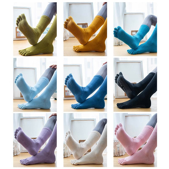 Olivenorma Women's Cotton Non-Slip Breathable Grip Pilates Barre Fitness Socks with Comfortable Stretch Fit Yoga Socks - image 23