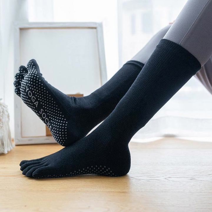 Olivenorma Women's Cotton Non-Slip Breathable Grip Pilates Barre Fitness Socks with Comfortable Stretch Fit Yoga Socks - Black - 10 Pairs - image 6