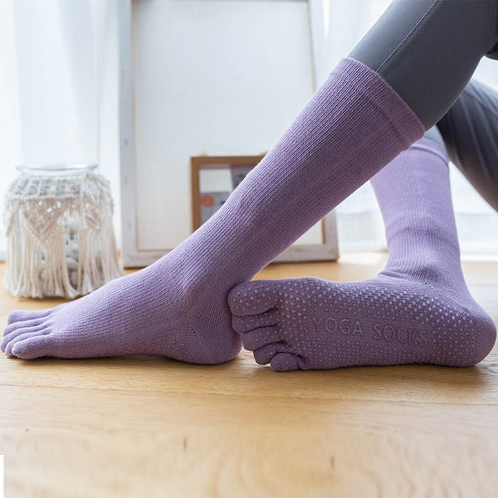 Olivenorma Women's Cotton Non-Slip Breathable Grip Pilates Barre Fitness Socks with Comfortable Stretch Fit Yoga Socks - image 22