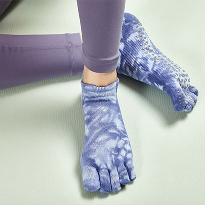 Olivenorma Tie-Dye High Knee Pilates Socks Non-Slip Grip Yoga Barre Fitness Socks with Breathable Stretch Support Yoga Socks - image 1