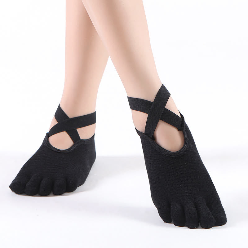 Olivenorma Women's Grip Pilates Five-Toe Socks – Toeless Non-Slip Yoga Barre Workout Yoga Socks - image 4