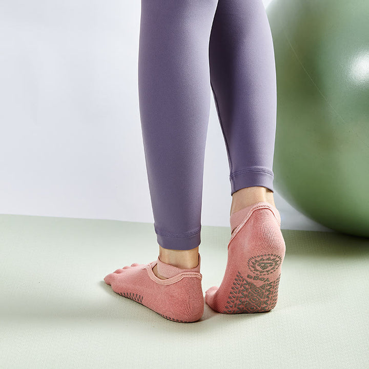 Olivenorma Women's Grip Pilates Five-Toe Socks – Toeless Non-Slip Yoga Barre Workout Yoga Socks - image 15