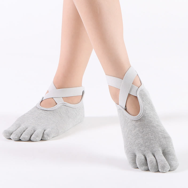 Olivenorma Women's Grip Pilates Five-Toe Socks – Toeless Non-Slip Yoga Barre Workout Yoga Socks - image 8