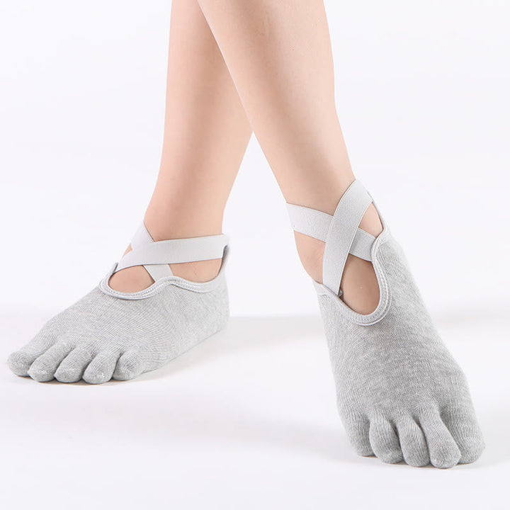 Olivenorma Women's Grip Pilates Five-Toe Socks – Toeless Non-Slip Yoga Barre Workout Yoga Socks - image 8