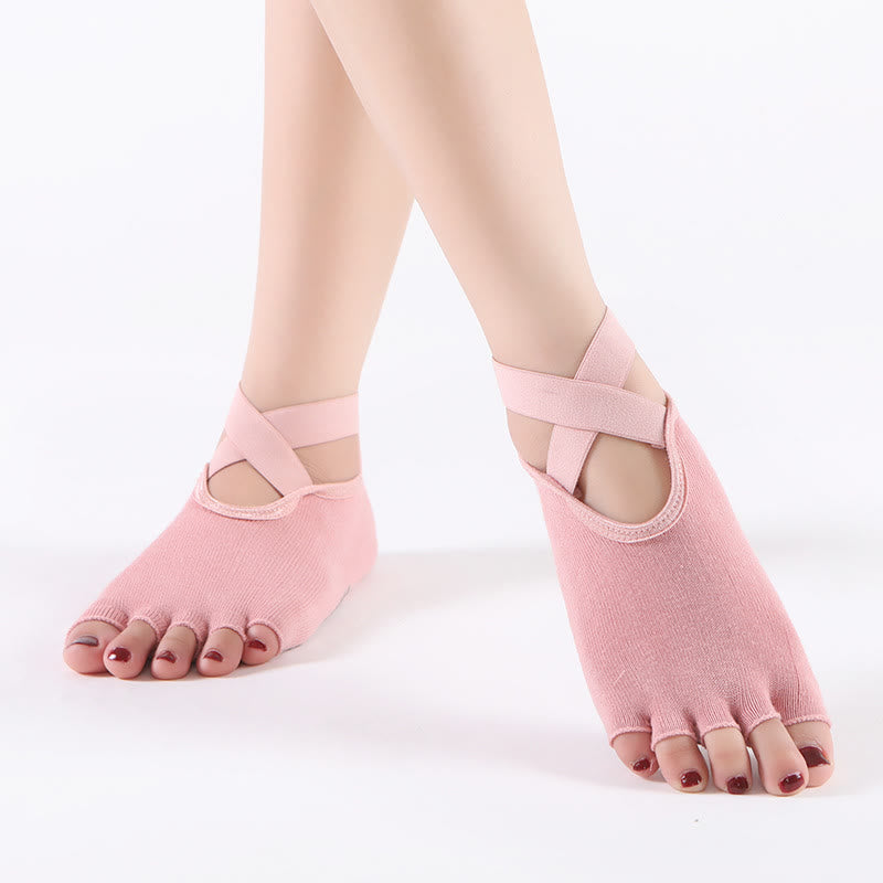Olivenorma Women's Grip Pilates Five-Toe Socks – Toeless Non-Slip Yoga Barre Workout Yoga Socks - image 21