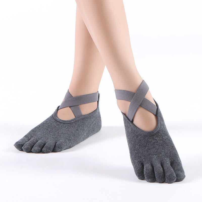 Olivenorma Women's Grip Pilates Five-Toe Socks – Toeless Non-Slip Yoga Barre Workout Yoga Socks - image 5