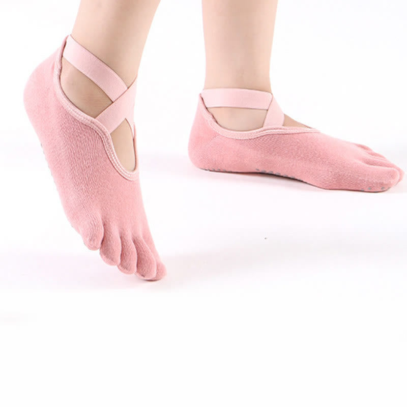 Olivenorma Women's Grip Pilates Five-Toe Socks – Toeless Non-Slip Yoga Barre Workout Yoga Socks - image 14