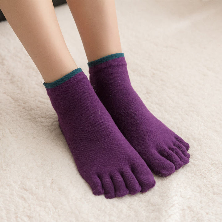 Olivenorma Solid Color Non-Slip Pilates Socks Grip Yoga Barre Workout Breathable Cotton Comfort & Stable Fit Yoga Socks - image 12