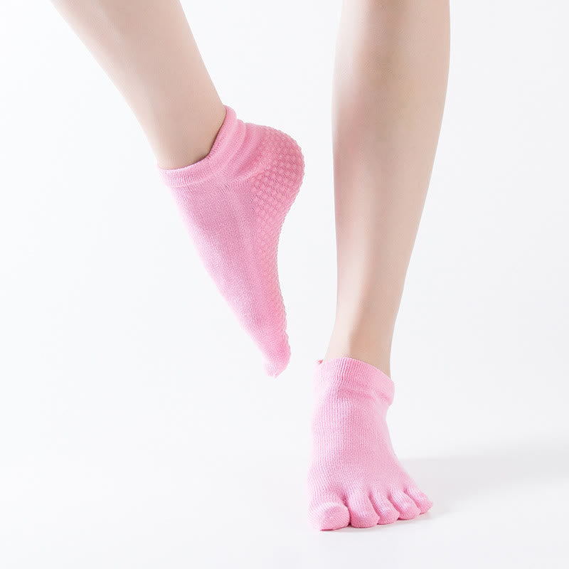 Olivenorma Solid Color Non-Slip Pilates Socks Grip Yoga Barre Workout Breathable Cotton Comfort & Stable Fit Yoga Socks - image 22