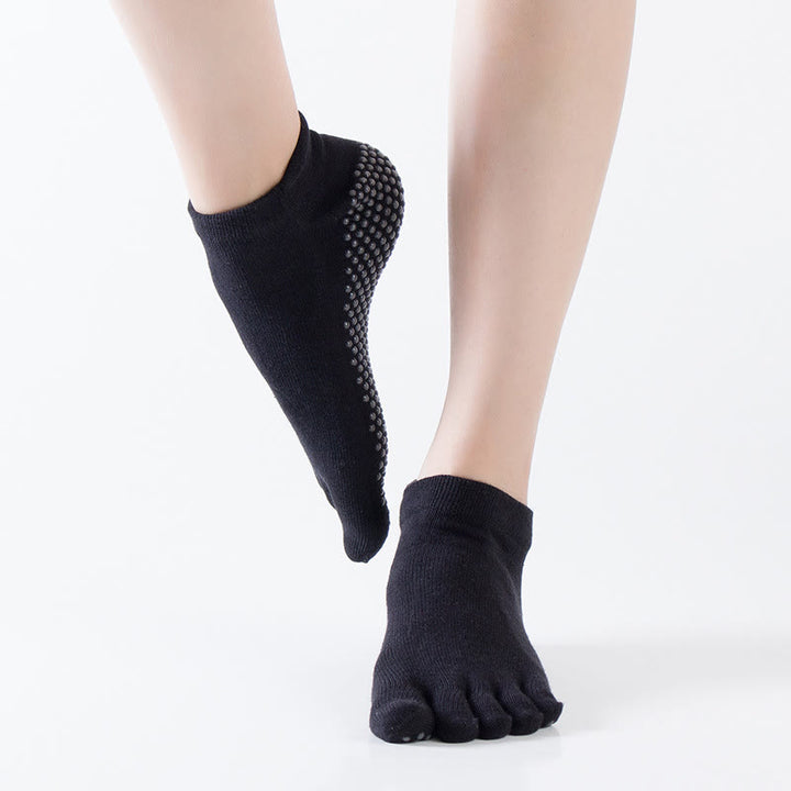 Olivenorma Solid Color Non-Slip Pilates Socks Grip Yoga Barre Workout Breathable Cotton Comfort & Stable Fit Yoga Socks - image 17