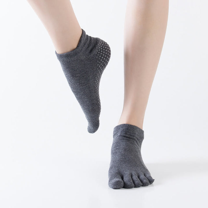 Olivenorma Solid Color Non-Slip Pilates Socks Grip Yoga Barre Workout Breathable Cotton Comfort & Stable Fit Yoga Socks - image 19