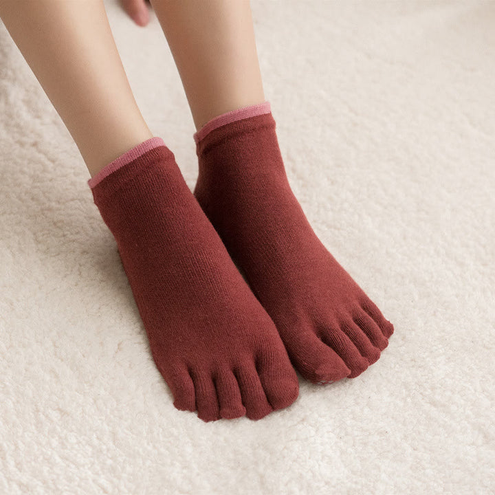 Olivenorma Solid Color Non-Slip Pilates Socks Grip Yoga Barre Workout Breathable Cotton Comfort & Stable Fit Yoga Socks - image 16