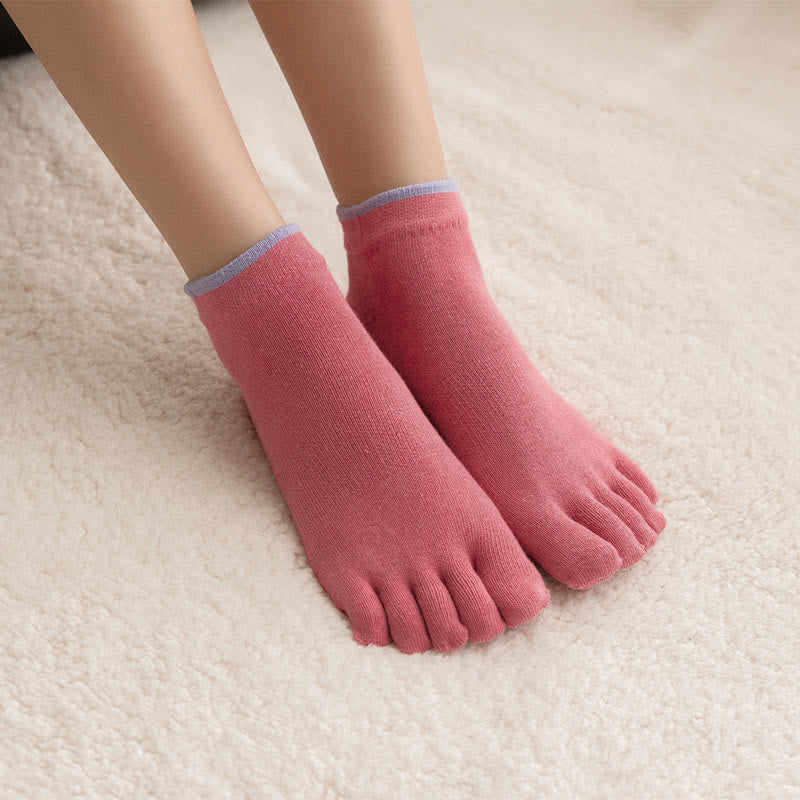 Olivenorma Solid Color Non-Slip Pilates Socks Grip Yoga Barre Workout Breathable Cotton Comfort & Stable Fit Yoga Socks - image 5