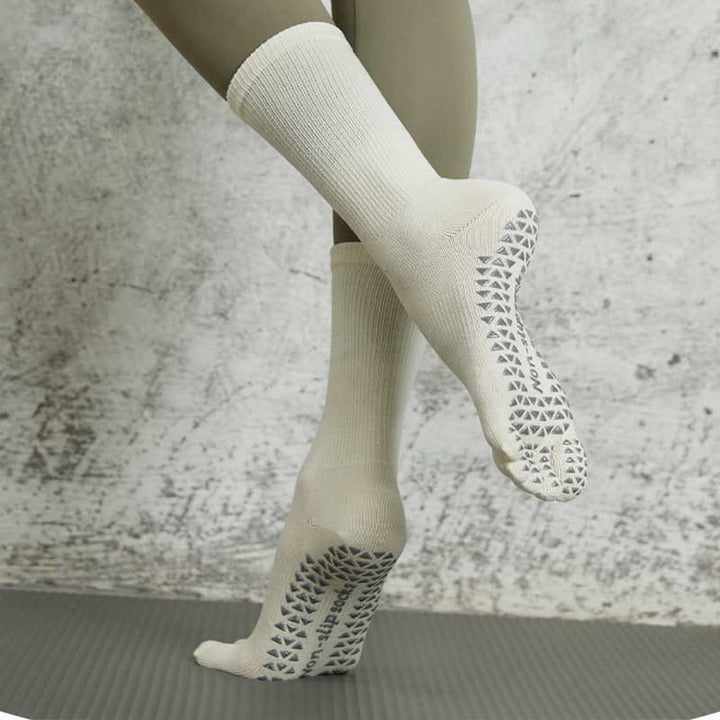 Olivenorma Yoga Pilates Non Slip Five-Toe Solid Color Socks - 1-Pair (White) - image 1