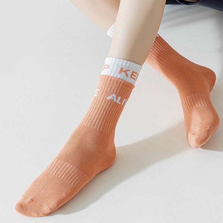 Olivenorma Two-tone Color Grip Sports Yoga Pilates Socks