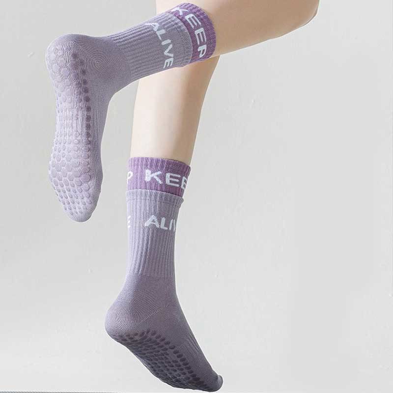 Olivenorma Two-tone Color Grip Sports Yoga Pilates Socks