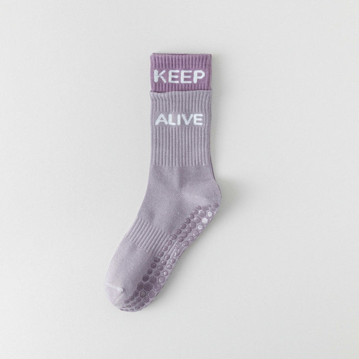Olivenorma Two-tone Color Grip Sports Yoga Pilates Socks