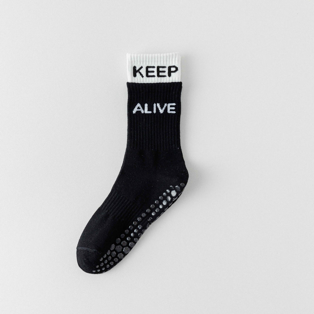Olivenorma Two-Tone Grip Yoga Pilates Socks Non-Slip Training Barre Workout Socks - Black - 10 Pairs - image 15