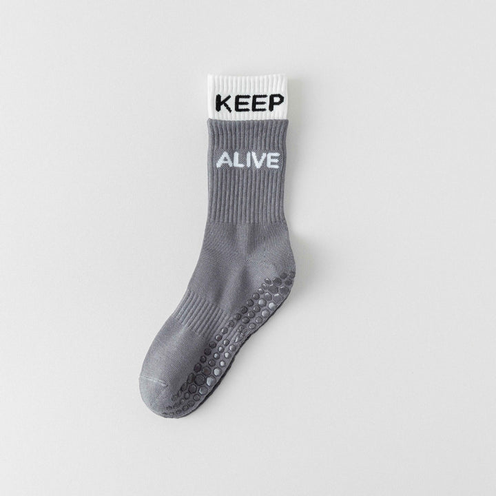 Olivenorma Two-Tone Grip Yoga Pilates Socks Non-Slip Training Barre Workout Socks - Gray - 10 Pairs - image 12