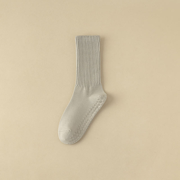 Olivenorma Striped Textured Crew Non-Slip Grip Pilates Barre Comfort Workout Socks with Breathable Cotton Design Yoga Socks - image 17
