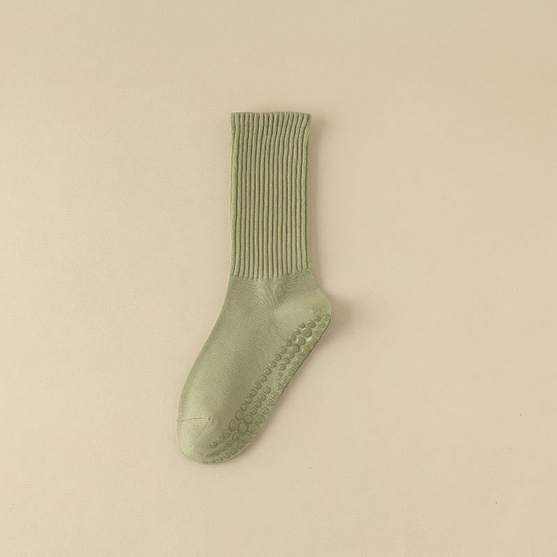 Olivenorma Striped Textured Crew Non-Slip Grip Pilates Barre Comfort Workout Socks with Breathable Cotton Design Yoga Socks - image 20