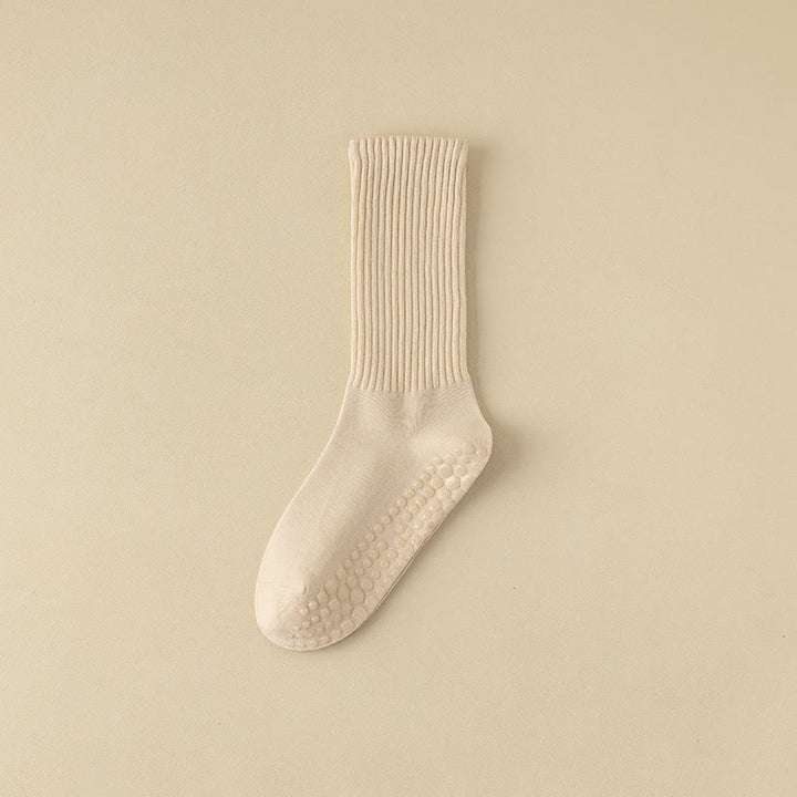 Olivenorma Striped Textured Crew Non-Slip Grip Pilates Barre Comfort Workout Socks with Breathable Cotton Design Yoga Socks - image 18