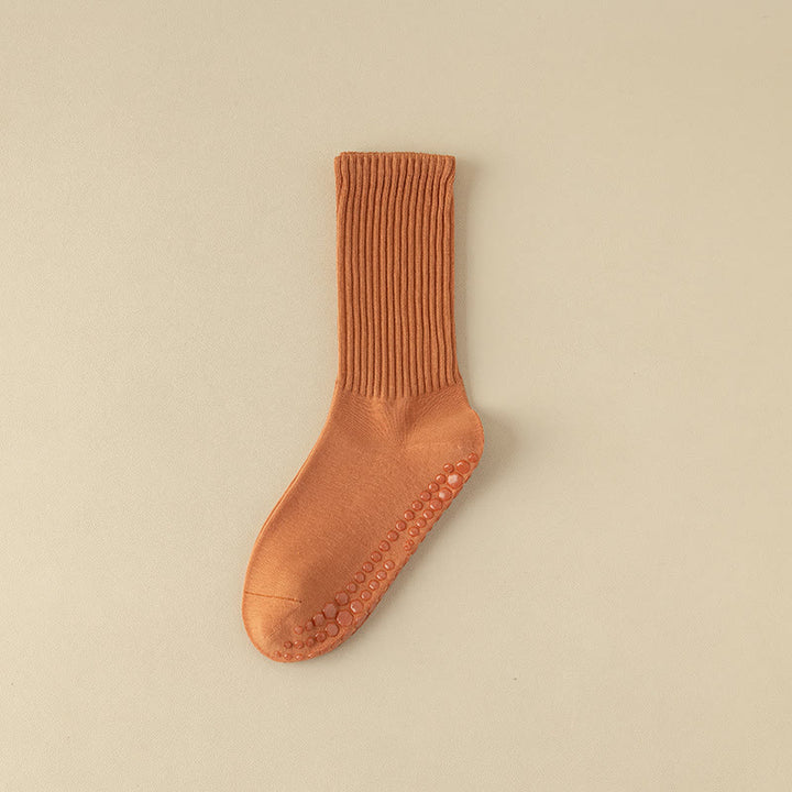 Olivenorma Striped Textured Crew Non-Slip Grip Pilates Barre Comfort Workout Socks with Breathable Cotton Design Yoga Socks - image 19