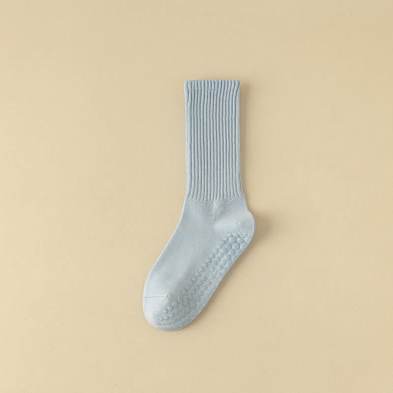 Olivenorma Striped Textured Crew Non-Slip Grip Pilates Barre Comfort Workout Socks with Breathable Cotton Design Yoga Socks - image 16