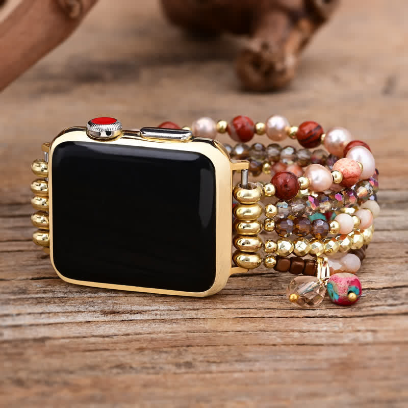 Olivenorma Rhodonite Natural Stone Beads Apple Watch Strap