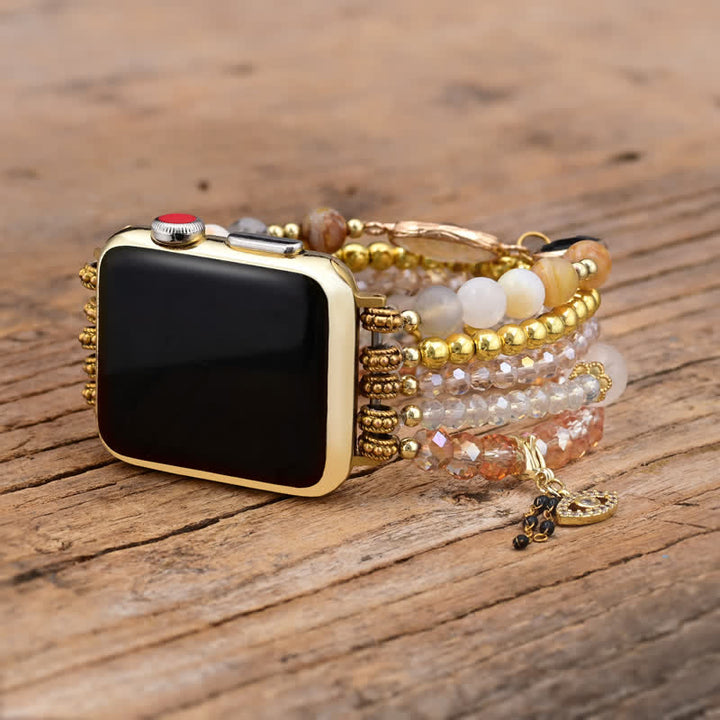 Olivenorma Obsidian Citrine Natural Stone Beads Apple Watch Strap