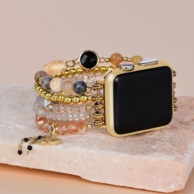 Olivenorma Obsidian Citrine Natural Stone Beads Apple Watch Strap