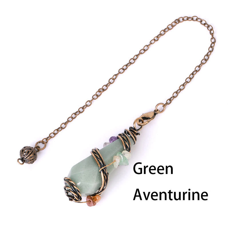 Olivenorma Bronze Natural Gemstone Dowsing Divination Pendulum