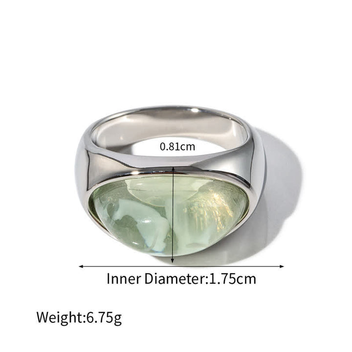 Olivenorma Clear Crystal Peridot 18k Stainless Steel Ring