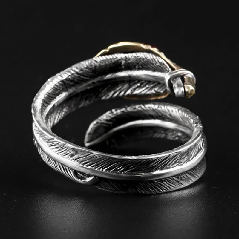 Olivenorma S925 Silver Curved Feather Shape Open Ring - image 14