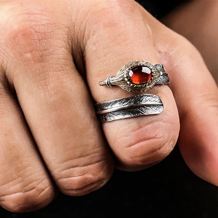Olivenorma S925 Silver Curved Feather Shape Open Ring - image 2