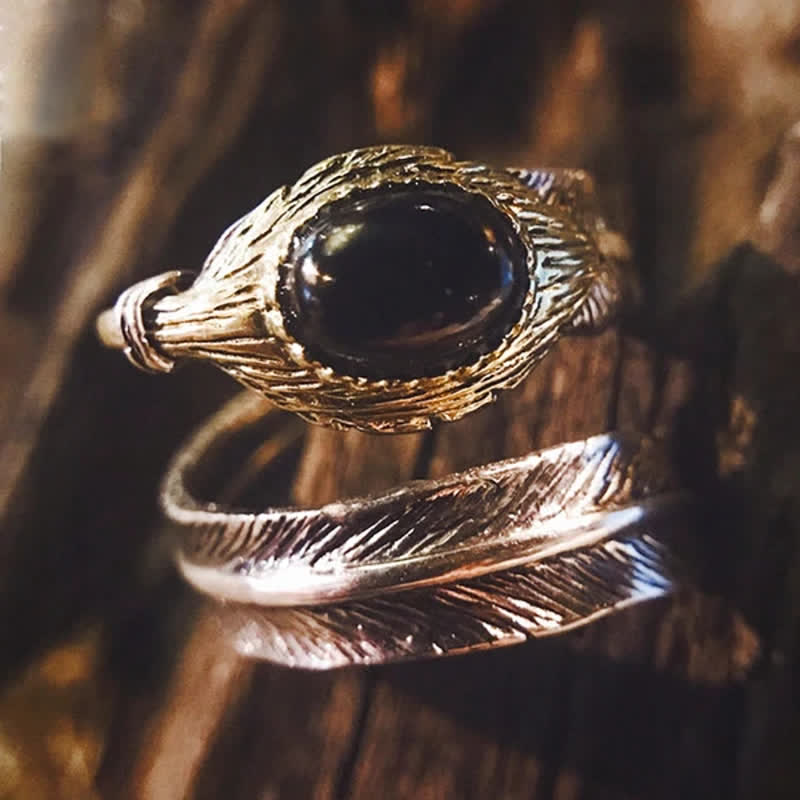 Olivenorma S925 Silver Curved Feather Shape Open Ring - image 16