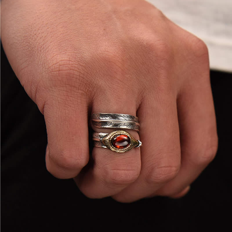 Olivenorma S925 Silver Curved Feather Shape Open Ring - image 4