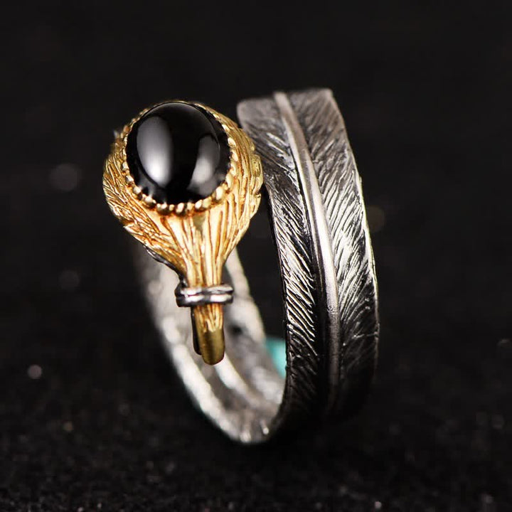Olivenorma S925 Silver Curved Feather Shape Open Ring - image 17