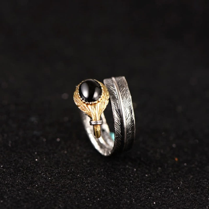 Olivenorma S925 Silver Curved Feather Shape Open Ring - image 18