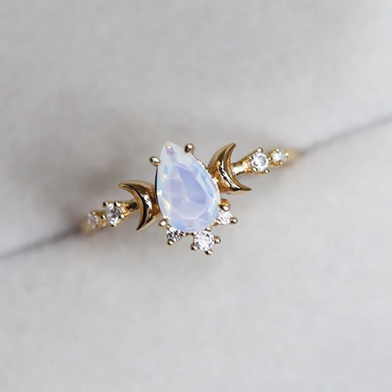 Olivenorma "Moonlight Goddess" Vintage Moonstone Adjustable Ring
