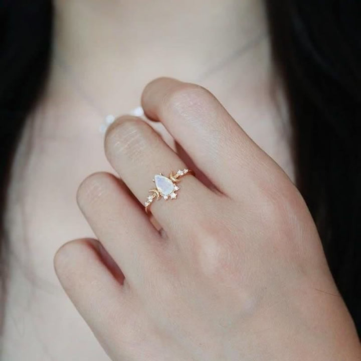 Olivenorma "Moonlight Goddess" Vintage Moonstone Adjustable Ring