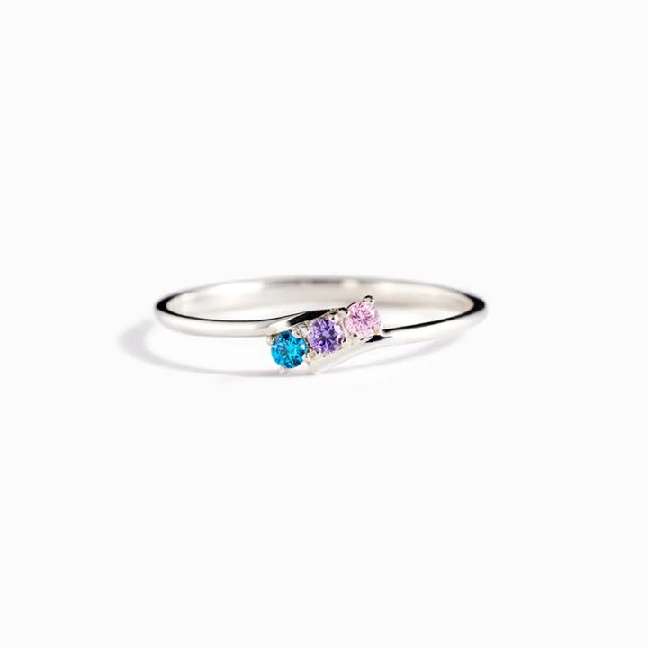 Olivenorma S925 Sterling Silver Birthstone Diamond Ring