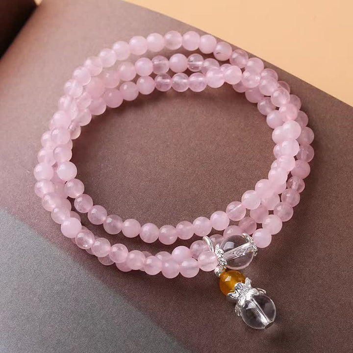 Olivenorma Rose Quartz Clear Crystal Citrine Beaded Necklace