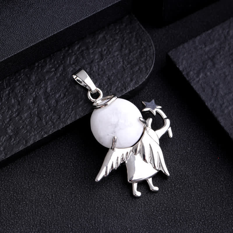 Olivenorma Natural Stone Magic Angel Pendant Necklace